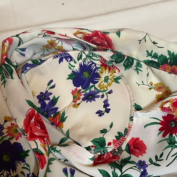 Vintage Autumn floral pattern short sleeve blouse - Picture 12 of 12